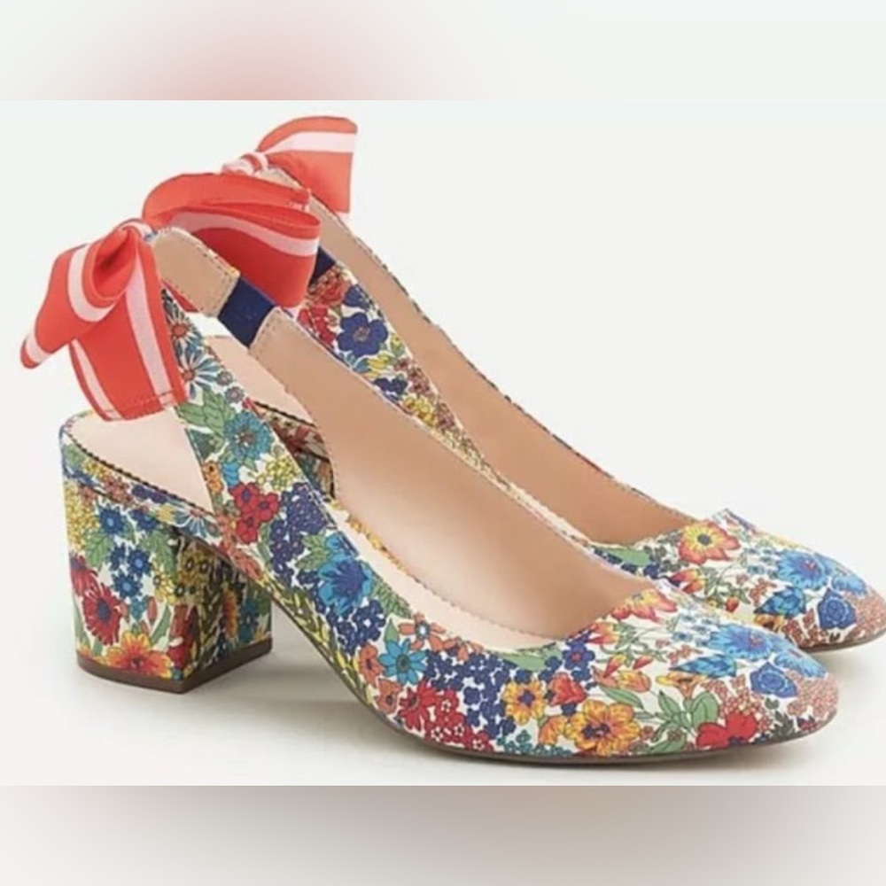 J.Crew Liberty Margaret Annie block heel sling back - never worn!